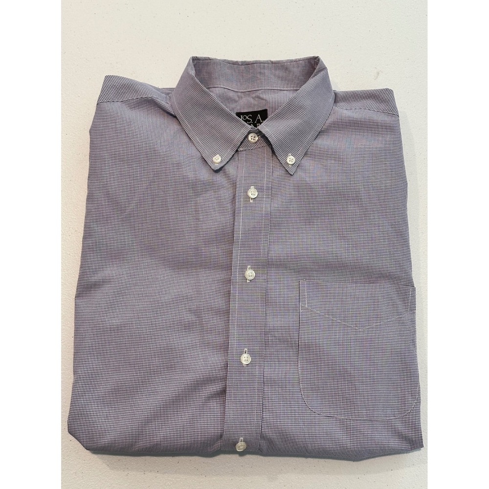 Jos A Bank Traveler's Collection Tailored Fit Button Down Shirt Large‎ Gingham